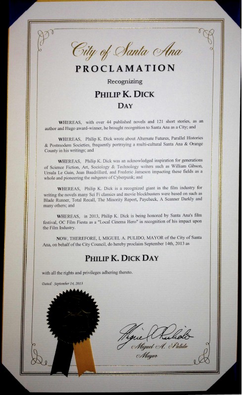 Proclamation for Philip K. Dick Day