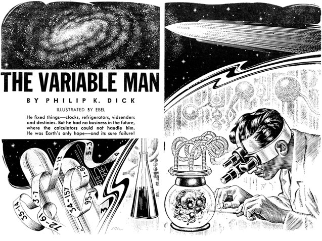 Title montage: a scientist looking at a jar; a rocketship named 'Icarus' flying in space.